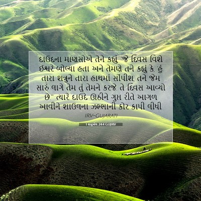 Picture 07 - 1 શમુએલ 24:4 GUJIRV - દાઉદના માણસોએ - Bible Verse Picture