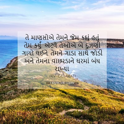 Picture 07 - 1 શમુએલ 6:10 GUJIRV - તે માણસોએ તેમને - Bible Verse Picture