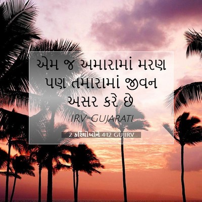 Picture 07 - 2 કરિંથીઓને 4:12 GUJIRV - એમ જ અમારામાં મરણ - Bible Verse Picture