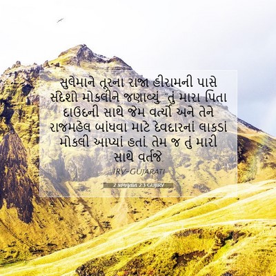 Picture 07 - 2 કાળવૃતાંત 2:3 GUJIRV - સુલેમાને તૂરના - Bible Verse Picture