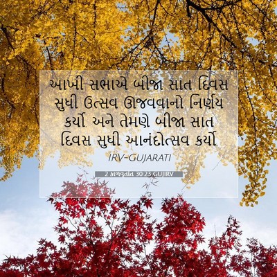 Picture 07 - 2 કાળવૃતાંત 30:23 GUJIRV - આખી સભાએ બીજા સાત - Bible Verse Picture