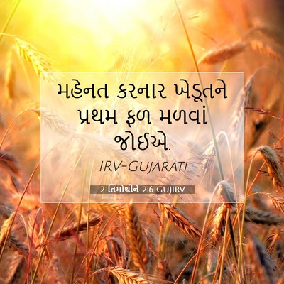 Picture 07 - 2 તિમોથીને 2:6 GUJIRV - મહેનત કરનાર - Bible Verse Picture