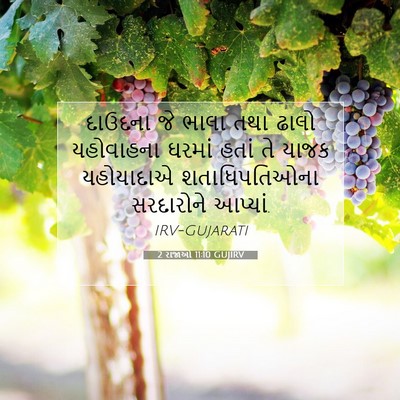 Picture 07 - 2 રાજાઓ 11:10 GUJIRV - દાઉદના જે ભાલા તથા - Bible Verse Picture