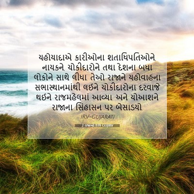Picture 07 - 2 રાજાઓ 11:19 GUJIRV - યહોયાદાએ કારીઓના - Bible Verse Picture