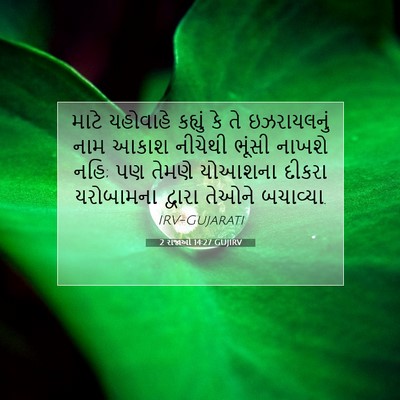 Picture 07 - 2 રાજાઓ 14:27 GUJIRV - માટે યહોવાહે - Bible Verse Picture