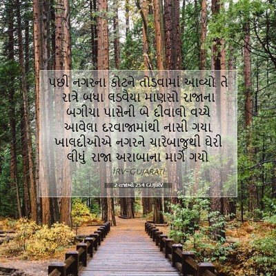 Picture 07 - 2 રાજાઓ 25:4 GUJIRV - પછી નગરના કોટને - Bible Verse Picture