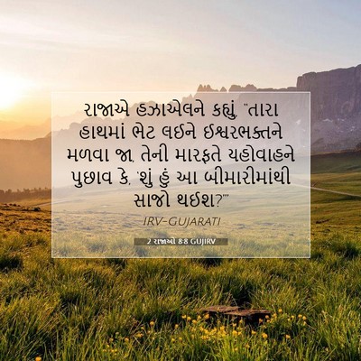 Picture 07 - 2 રાજાઓ 8:8 GUJIRV - રાજાએ હઝાએલને - Bible Verse Picture