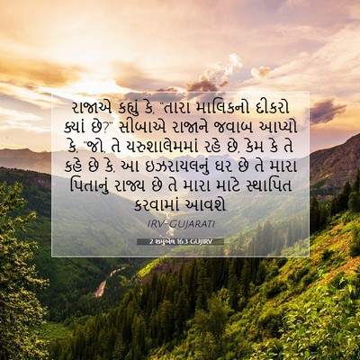 Picture 07 - 2 શમુએલ 16:3 GUJIRV - રાજાએ કહ્યું કે, - Bible Verse Picture