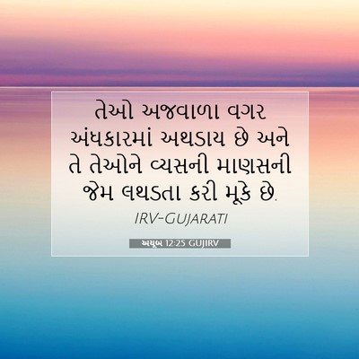 Picture 07 - અયૂબ 12:25 GUJIRV - તેઓ અજવાળા વગર - Bible Verse Picture