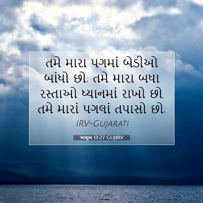 Picture 07 - અયૂબ 13:27 GUJIRV - તમે મારા પગમાં - Bible Verse Picture