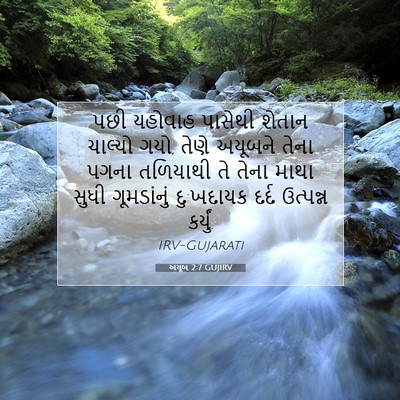Picture 07 - અયૂબ 2:7 GUJIRV - પછી યહોવાહ પાસેથી - Bible Verse Picture