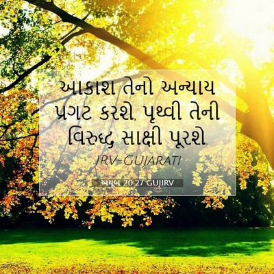Picture 07 - અયૂબ 20:27 GUJIRV - આકાશ તેનો અન્યાય - Bible Verse Picture