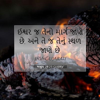 Picture 07 - અયૂબ 28:23 GUJIRV - ઈશ્વર જ તેનો માર્ગ - Bible Verse Picture