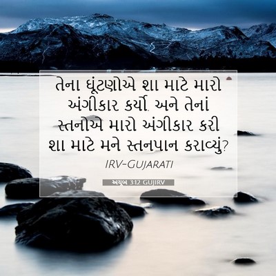Picture 07 - અયૂબ 3:12 GUJIRV - તેના ઘૂંટણોએ શા - Bible Verse Picture
