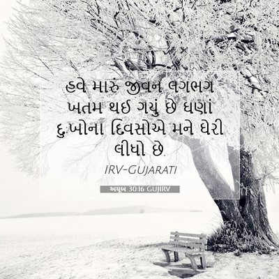 Picture 07 - અયૂબ 30:16 GUJIRV - હવે મારું જીવન - Bible Verse Picture