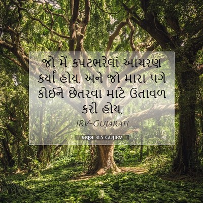 Picture 07 - અયૂબ 31:5 GUJIRV - જો મેં કપટભરેલાં - Bible Verse Picture