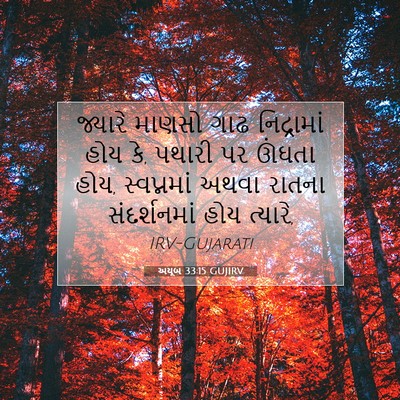 Picture 07 - અયૂબ 33:15 GUJIRV - જ્યારે માણસો ગાઢ - Bible Verse Picture