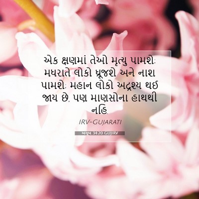 Picture 07 - અયૂબ 34:20 GUJIRV - એક ક્ષણમાં તેઓ - Bible Verse Picture