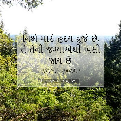 Picture 07 - અયૂબ 37:1 GUJIRV - નિશ્ચે મારું હૃદય - Bible Verse Picture