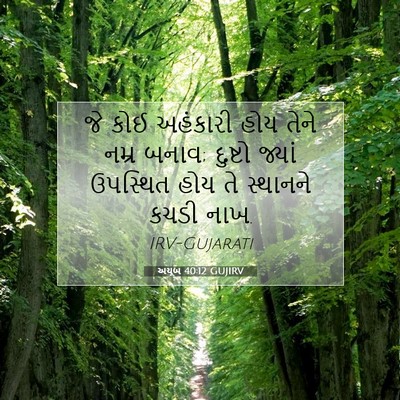Picture 07 - અયૂબ 40:12 GUJIRV - જે કોઈ અહંકારી હોય - Bible Verse Picture