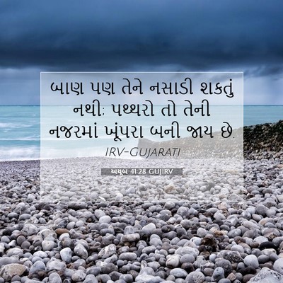Picture 07 - અયૂબ 41:28 GUJIRV - બાણ પણ તેને નસાડી - Bible Verse Picture