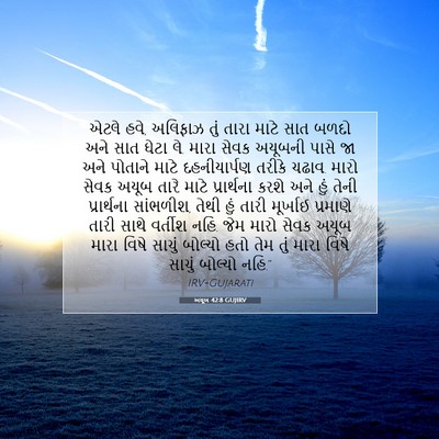 Picture 07 - અયૂબ 42:8 GUJIRV - એટલે હવે, અલિફાઝ - Bible Verse Picture