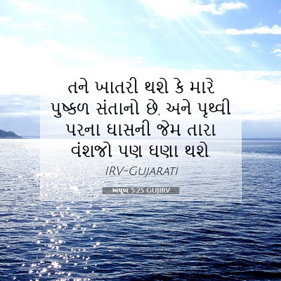 Picture 07 - અયૂબ 5:25 GUJIRV - તને ખાતરી થશે કે - Bible Verse Picture