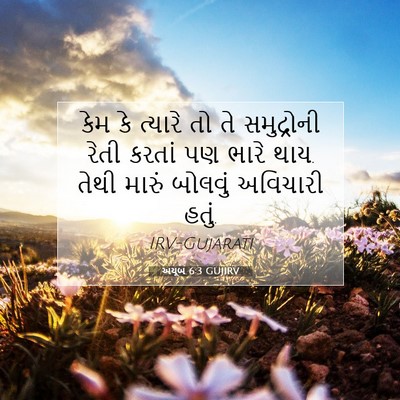 Picture 07 - અયૂબ 6:3 GUJIRV - કેમ કે ત્યારે તો તે - Bible Verse Picture