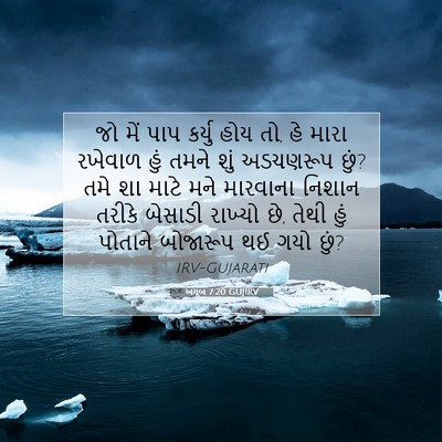 Picture 07 - અયૂબ 7:20 GUJIRV - જો મેં પાપ કર્યુ - Bible Verse Picture