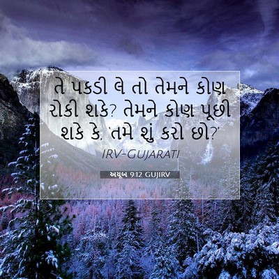 Picture 07 - અયૂબ 9:12 GUJIRV - તે પકડી લે તો તેમને - Bible Verse Picture