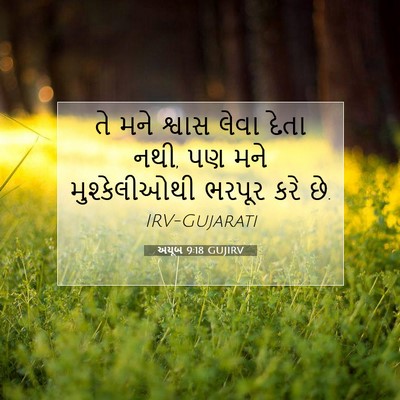 Picture 07 - અયૂબ 9:18 GUJIRV - તે મને શ્વાસ લેવા - Bible Verse Picture