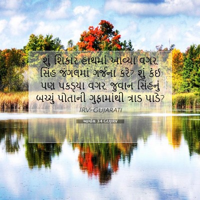 Picture 07 - આમોસ 3:4 GUJIRV - શું શિકાર હાથમાં - Bible Verse Picture