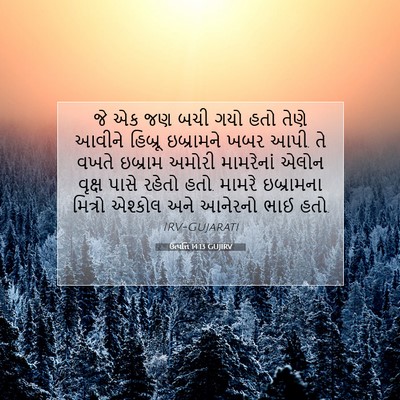 Picture 07 - ઉત્પત્તિ 14:13 GUJIRV - જે એક જણ બચી ગયો - Bible Verse Picture