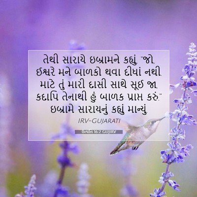 Picture 07 - ઉત્પત્તિ 16:2 GUJIRV - તેથી સારાયે - Bible Verse Picture