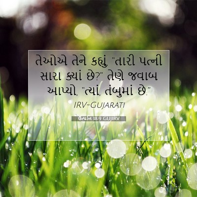 Picture 07 - ઉત્પત્તિ 18:9 GUJIRV - તેઓએ તેને કહ્યું, - Bible Verse Picture