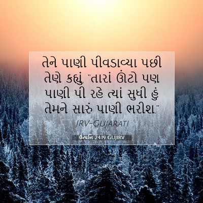 Picture 07 - ઉત્પત્તિ 24:19 GUJIRV - તેને પાણી - Bible Verse Picture