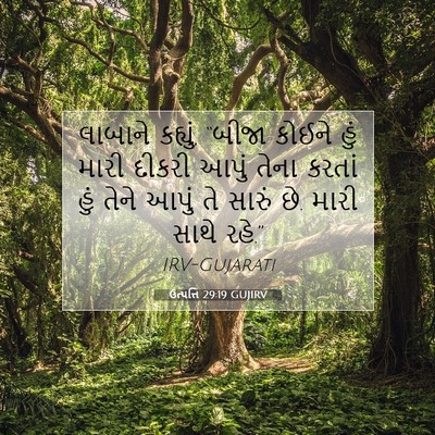 Picture 07 - ઉત્પત્તિ 29:19 GUJIRV - લાબાને કહ્યું, - Bible Verse Picture