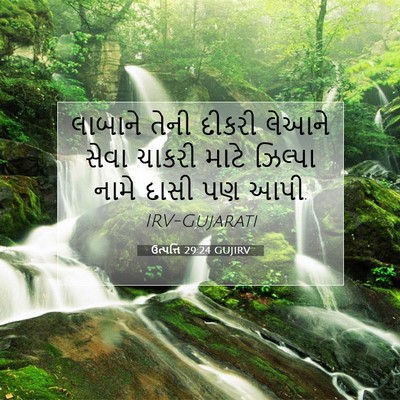 Picture 07 - ઉત્પત્તિ 29:24 GUJIRV - લાબાને તેની દીકરી - Bible Verse Picture