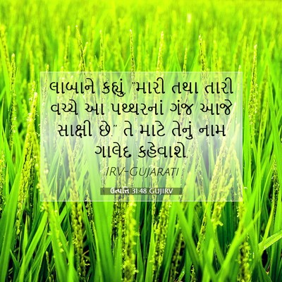 Picture 07 - ઉત્પત્તિ 31:48 GUJIRV - લાબાને કહ્યું, - Bible Verse Picture