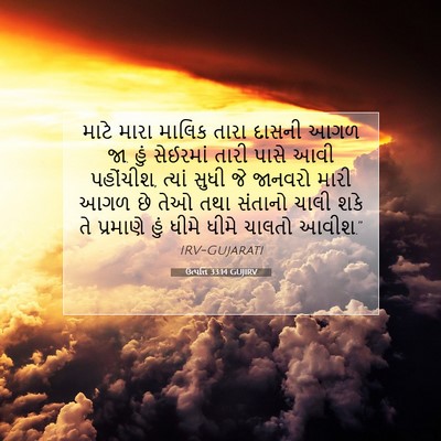 Picture 07 - ઉત્પત્તિ 33:14 GUJIRV - માટે મારા માલિક - Bible Verse Picture