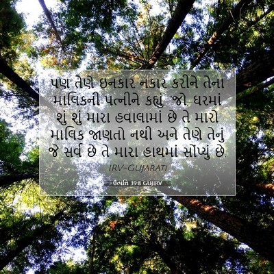 Picture 07 - ઉત્પત્તિ 39:8 GUJIRV - પણ તેણે ઇનકાર નકાર - Bible Verse Picture
