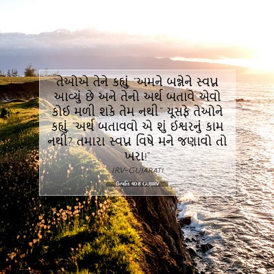 Picture 07 - ઉત્પત્તિ 40:8 GUJIRV - તેઓએ તેને કહ્યું, - Bible Verse Picture