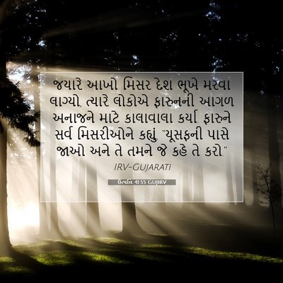 Picture 07 - ઉત્પત્તિ 41:55 GUJIRV - જયારે આખો મિસર દેશ - Bible Verse Picture