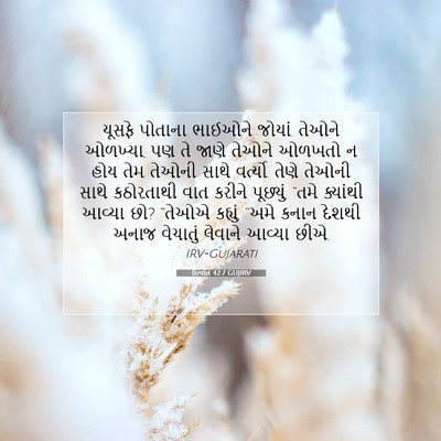 Picture 07 - ઉત્પત્તિ 42:7 GUJIRV - યૂસફે પોતાના - Bible Verse Picture