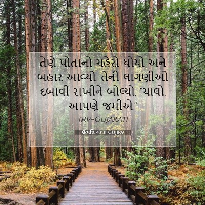 Picture 07 - ઉત્પત્તિ 43:31 GUJIRV - તેણે પોતાનો ચહેરો - Bible Verse Picture