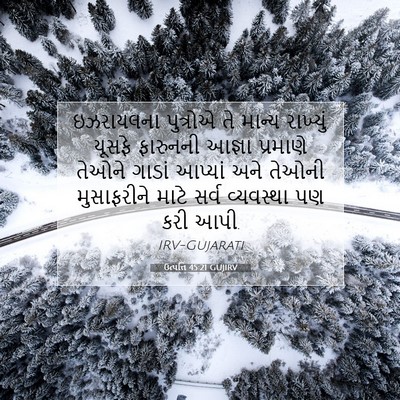 Picture 07 - ઉત્પત્તિ 45:21 GUJIRV - ઇઝરાયલના પુત્રોએ - Bible Verse Picture
