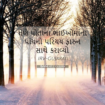 Picture 07 - ઉત્પત્તિ 47:2 GUJIRV - તેણે પોતાના - Bible Verse Picture