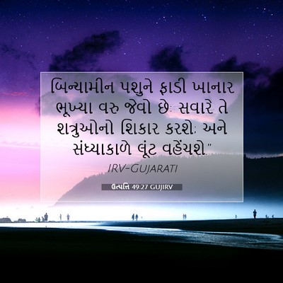 Picture 07 - ઉત્પત્તિ 49:27 GUJIRV - બિન્યામીન પશુને - Bible Verse Picture