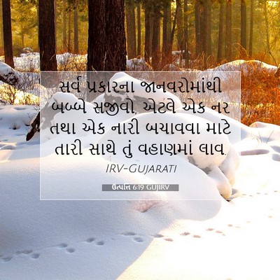 Picture 07 - ઉત્પત્તિ 6:19 GUJIRV - સર્વ પ્રકારના - Bible Verse Picture