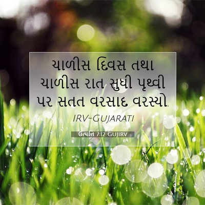 Picture 07 - ઉત્પત્તિ 7:12 GUJIRV - ચાળીસ દિવસ તથા - Bible Verse Picture